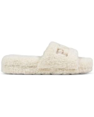 Polo Ralph Lauren Fleece Logo-Embroidered Sandals - White