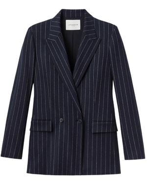 Lafayette 148 New York Blazer Croisé À Fines Rayures - Blue