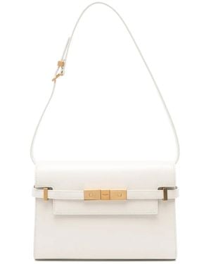 Saint Laurent Manhattan Small Bag In Box Leather - Natural