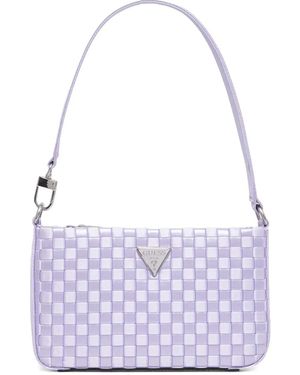Guess Logo-Plaque Shoulder Bag - Purple