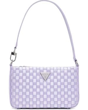 Guess ロゴプレート ショルダーバッグ - パープル