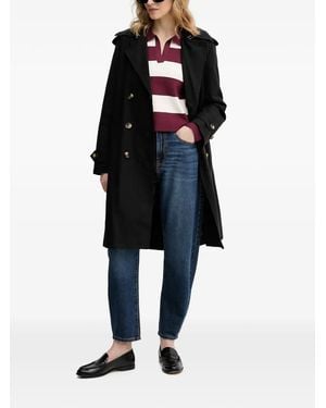 Sisley Double-Breasted Belted Trench Coat - Blue