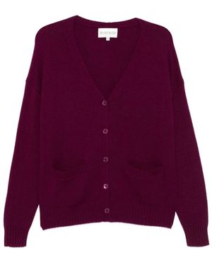 Eric Bompard Button-Fastening Patch-Pocket Cardigan - Purple