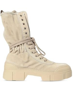 Vic Matié V14 Roccia Lace-Up Suede Boots - Natural