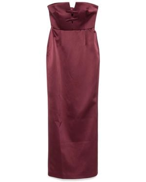 The New Arrivals Ilkyaz Ozel Vestido largo con detalle de lazo - Rojo