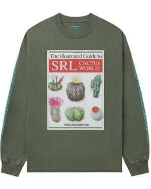 Neighborhood Cactus-Print Long-Sleeve T-Shirt - Green