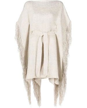 Voz Fringed Kaftan Top - White