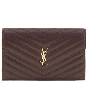 Saint Laurent Cassandre Quilted Leather Mini Bag - Brown