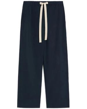 Max Mara Cotton Trousers - Blue