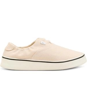 Ami Paris Washed Canvas Tennis Sneakers - White