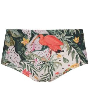 Amir Slama Badehose Mit Tropischem Print - Weiß