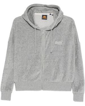 Superdry Cárdigan con capucha y cremallera - Gris