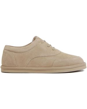 12 STOREEZ Leather Derby Shoes - Brown
