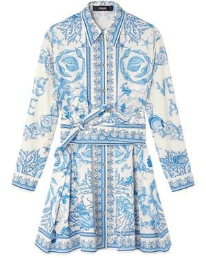 Versace Underwater Barocco Shirt Dress - Blue