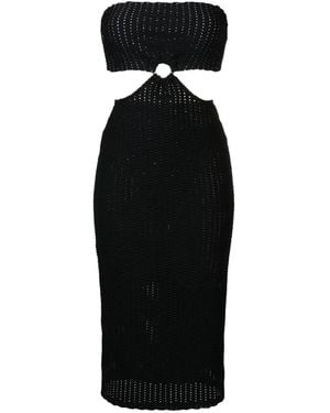 Amir Slama Cut-Out Detail Midi Dress - Black