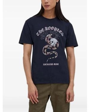 The Kooples Snake Skull Graphic T-Shirt - Blue