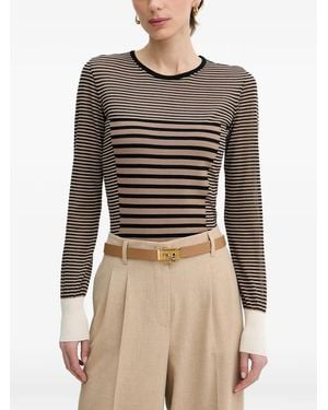 Elisabetta Franchi Pullover Mit Querstreifen - Natur