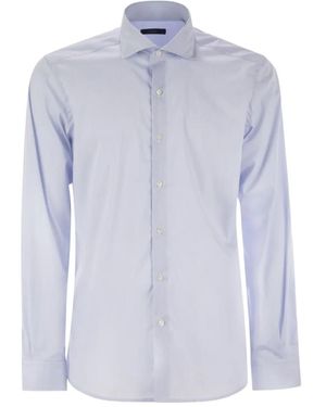 Fay Buttoned Long-Sleeve Shirt - Blue