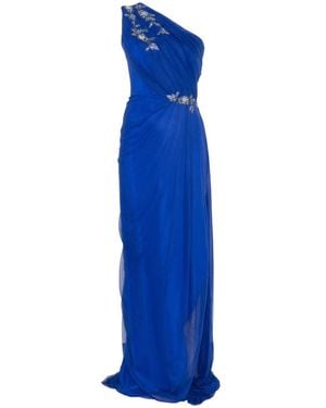 Rhea Costa Embellished One-Shoulder Maxi Dress - Blue