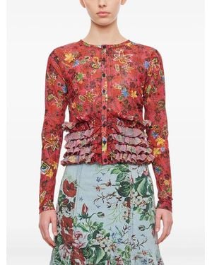 Molly Goddard Ruffled Cardigan - Red