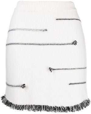 Sonia Rykiel Contrasting-Stitch Detail Skirt - Natural