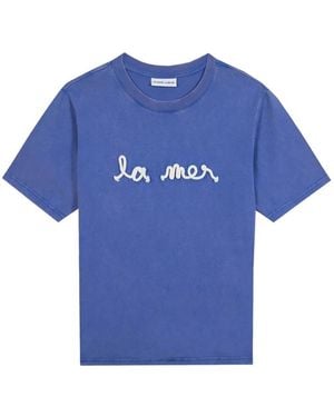 Maison Labiche Rope-Embroidered Washed T-Shirt - Blue