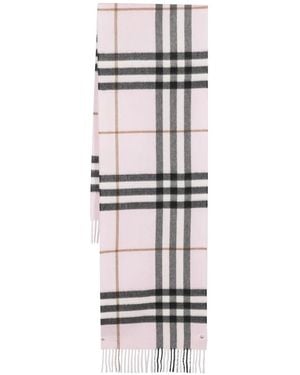 Burberry チェック カシミアスカーフ - グレー