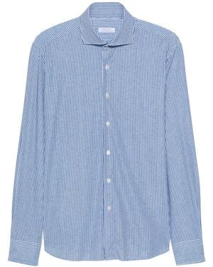 Orian Striped Stretch Shirt - Blue
