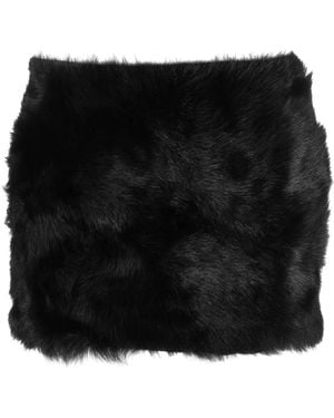 David Koma Fleece-Texture Leather Miniskirt - Black