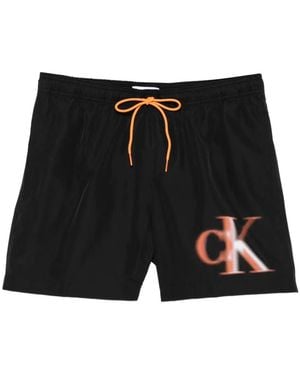 Calvin Klein Logo Drawstring Swim Shorts - Black