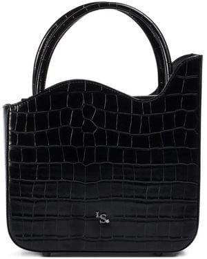 Le Silla クロコエンボス ミニバッグ - ブラック