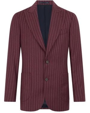 Brooks Brothers Schurwollsakko mit Nadelstreifen - Lila