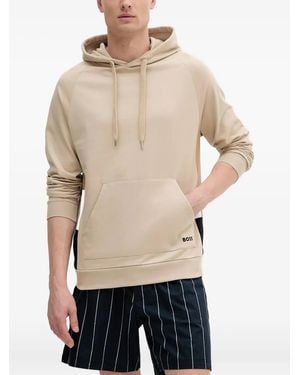 BOSS Hoodie mit Einsätzen - Natur