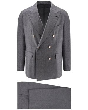 Tagliatore Double-Breasted Wool Suit - Gray