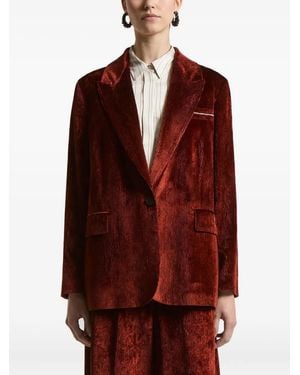 Peserico Corduroy Single-Breasted Blazer - Red