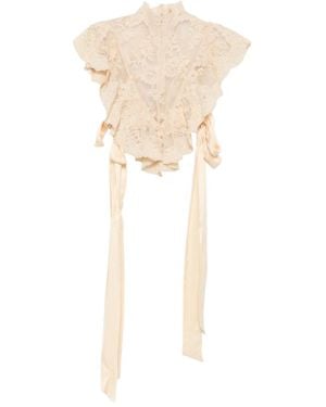 Zimmermann Hypnotic Lace Ruffled Top - White