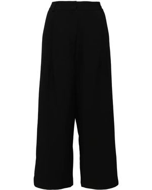 Edward Achour Paris Straight-Leg Wool-Silk Blend Trousers - Black