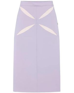 Elisabetta Franchi Split-Detail Midi Skirt - Purple