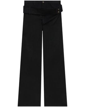 Courreges Vaqueros con doble cinturón - Negro