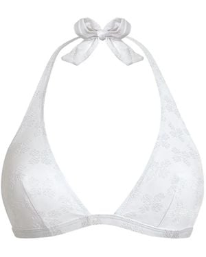 Vilebrequin Top De Bikini Con Motivo Floral En Jacquard - Blanco
