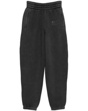 Alexander Wang Crystal Hotfix Logo Joggers - Black