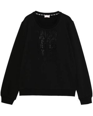 Liu Jo Sweatshirt Mit Strass-Logo - Schwarz