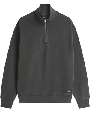 Tommy Hilfiger Sweater Met Halve Rits - Grijs