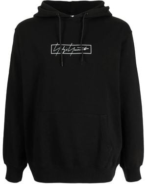 Yohji Yamamoto Hoodie Mit Logo-Print - Schwarz