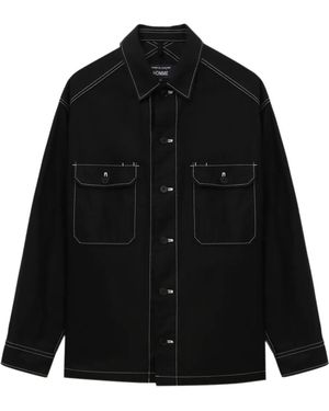 Comme des Garçons コントラストステッチ シャツ - ブラック