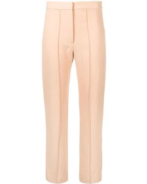 Alex Perry Pleat-Detail Straight-Leg Trousers - Natural