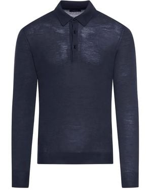 Gran Sasso Long-Sleeve Polo Shirt - Blue