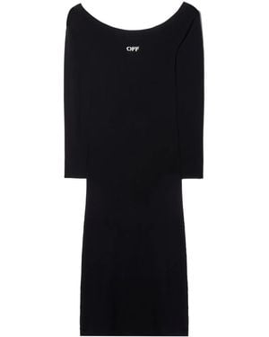 Off-White c/o Virgil Abloh Off- Logo Off Ml Knitted Dress - Black