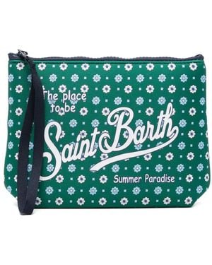 MC2 Saint Barth Aline Clutch Mit Blumen-Print - Grün