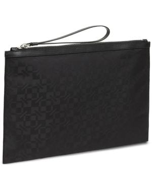 KENZO Large Gram Monogram-Pattern Clutch - Black